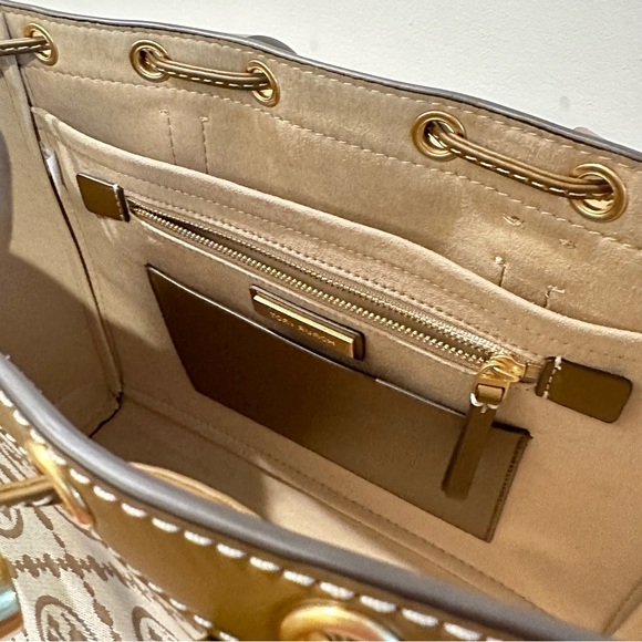 Tory Burch T Monogram Jacquard Small Tote - Hazelnut - Picture 8 of 13